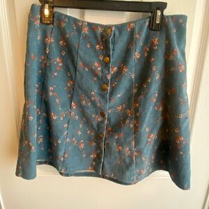 Wild Honey Brown and Orange Mini Skater Skirt